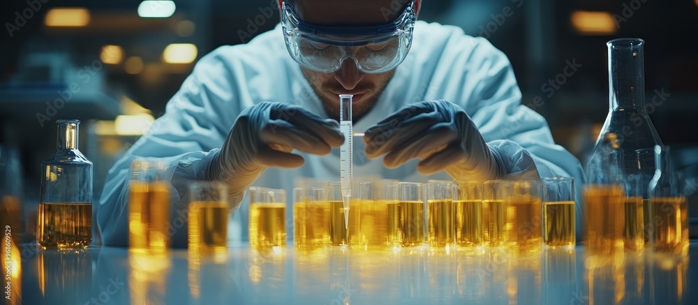 Scientist Conducting Experiment in Laboratory Scientist Conducting Experiment in Laboratory