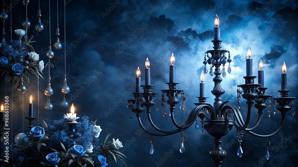 The shadowy expanse unfolded like a shroud, with cobalt blue depths pierced by the silhouettes of skeletal trees, The shadowy expanse unfolded like a shroud, with cobalt blue depths pierced by the silhouettes of skeletal trees,