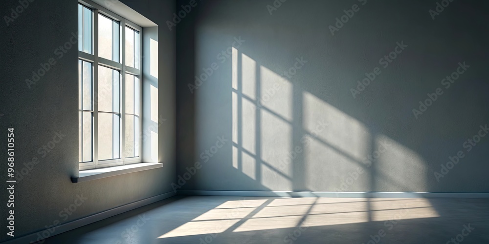 Shadow casting from window sill onto wall in a room with a sill Shadow casting from window sill onto wall in a room with a sill