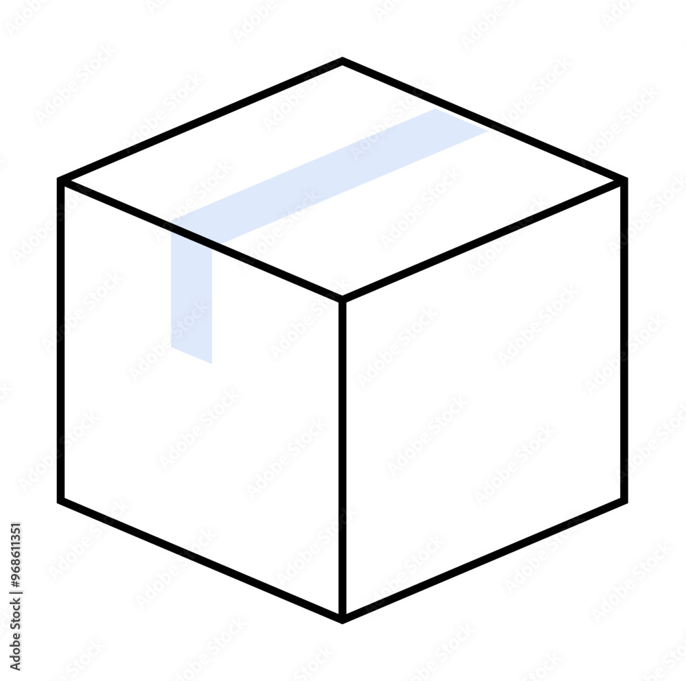 A minimalist black and white closed box with tape on top. Ideal for packaging, shipping, storage, logistics, and minimalism themes. Simple and clean style. A minimalist black and white closed box with tape on top. Ideal for packaging, shipping, storage, logistics, and minimalism themes. Simple and clean style.