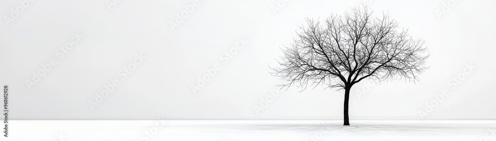 Serene, monochrome photograph of a lone tree standing tall in a vast, open landscape, minimalist, solitude, introspection, nature :: stark contrast, serene ambiance, visual tranquility Serene, monochrome photograph of a lone tree standing tall in a vast, open landscape, minimalist, solitude, introspection, nature :: stark contrast, serene ambiance, visual tranquility