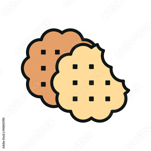 Biscuit food beverage icon vector basic design simple and modern