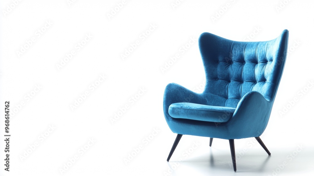 Modern blue chair isolated on white background Modern blue chair isolated on white background