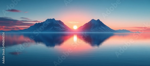 Sunset over Mountainous Landscape