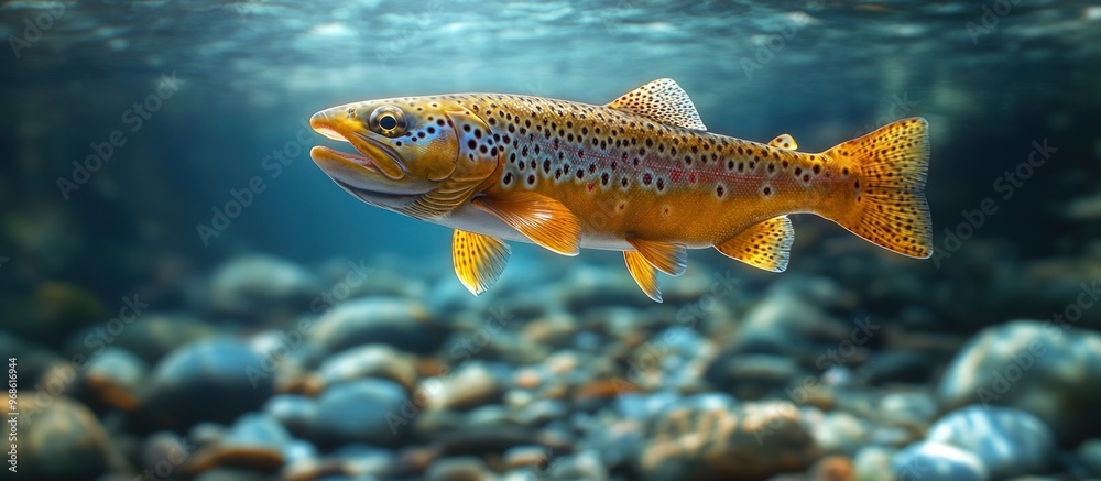 Naklejka premium Brown Trout Underwater