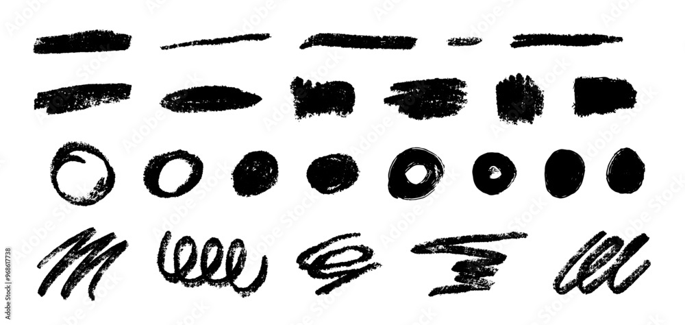 Digital drawing of grunge brush strokes. Vector black paint design element. Grungy smears and rough stains Digital drawing of grunge brush strokes. Vector black paint design element. Grungy smears and rough stains