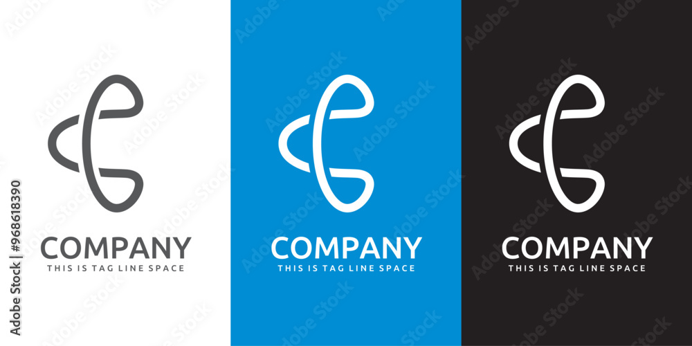 Letter C Unending Loop Vector Logo Art Letter C Unending Loop Vector Logo Art