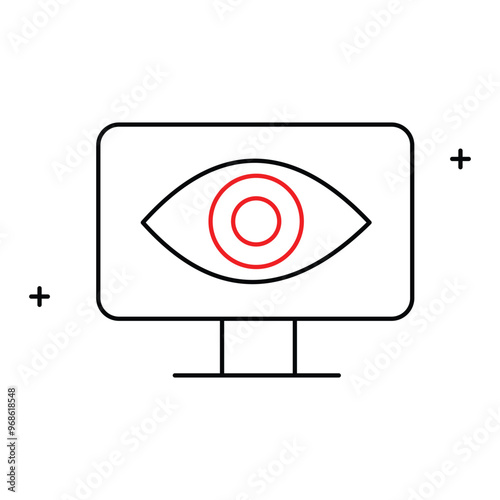 Computer Vision and Visual Recognition Icon Design, AI vision, machine learning, image analysis, artificial intelligence
