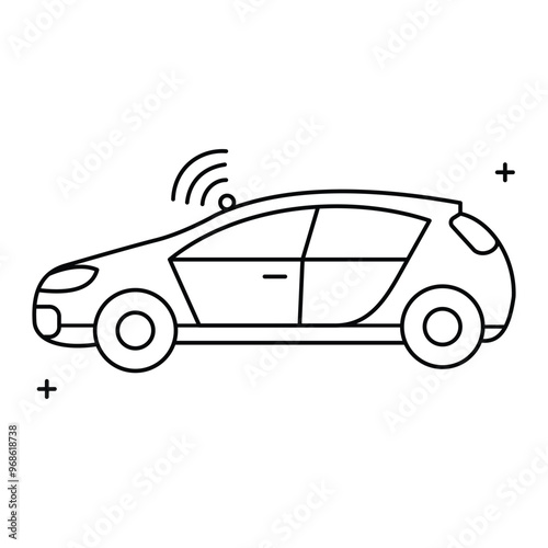 Autonomous Vehicle Vector Icon Design, driverless car, self-driving, autonomous technology, smart vehicles, transportation innovation,