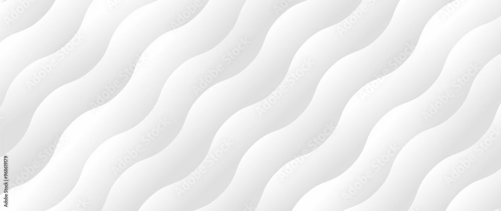 White 3D wavy lines stripes texture with soft light and shadow. Minimal wave curve pattern collection design with text copy space. Creative trendy color template. White 3D wavy lines stripes texture with soft light and shadow. Minimal wave curve pattern collection design with text copy space. Creative trendy color template.
