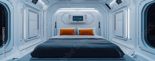 Futuristic space hotel concept photo