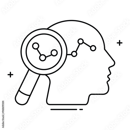 Behavior Analysis Vector Icon Design with Editable Stroke, data analysis, human behavior, behavior tracking, psychology, analytics