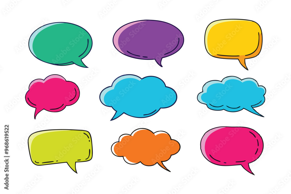 set of hand drawn Speech bubble vector illustration set of hand drawn Speech bubble vector illustration