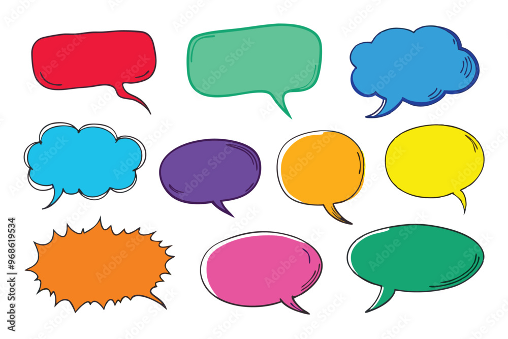 set of hand drawn Speech bubble vector illustration set of hand drawn Speech bubble vector illustration