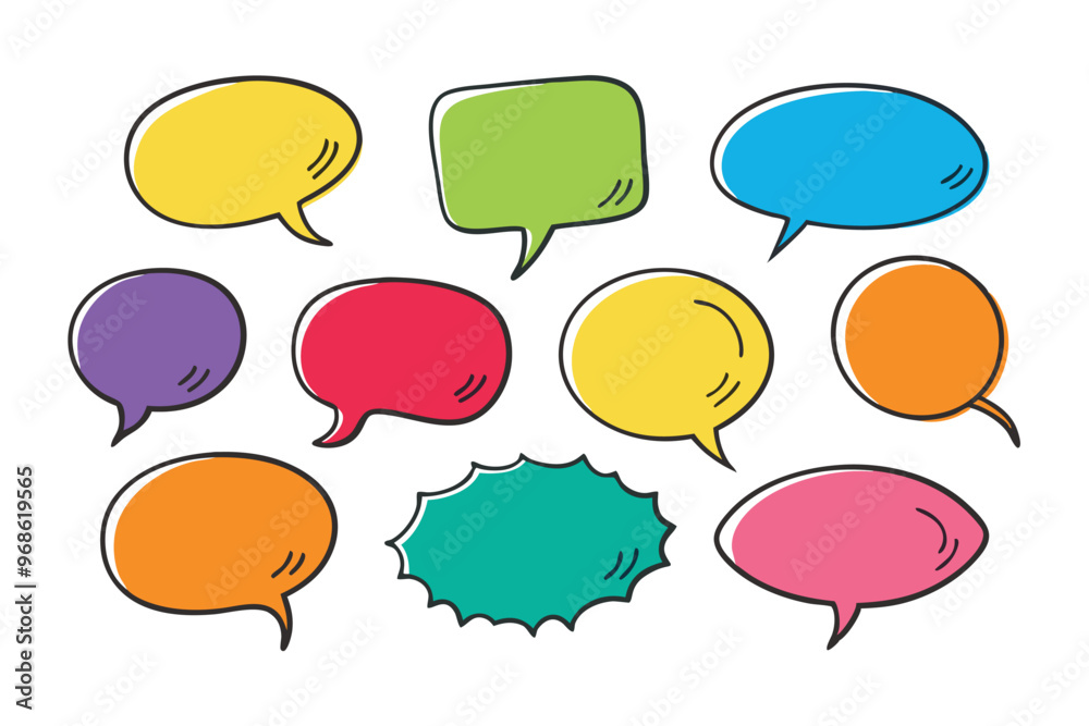 set of hand drawn Speech bubble vector illustration set of hand drawn Speech bubble vector illustration