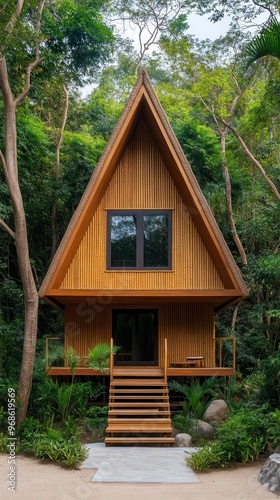 Modern sustainable bamboo treehouse resort