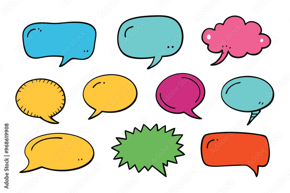 set of hand drawn Speech bubble vector illustration set of hand drawn Speech bubble vector illustration
