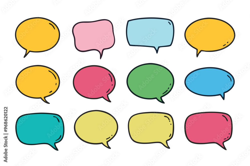 set of hand drawn Speech bubble vector illustration set of hand drawn Speech bubble vector illustration