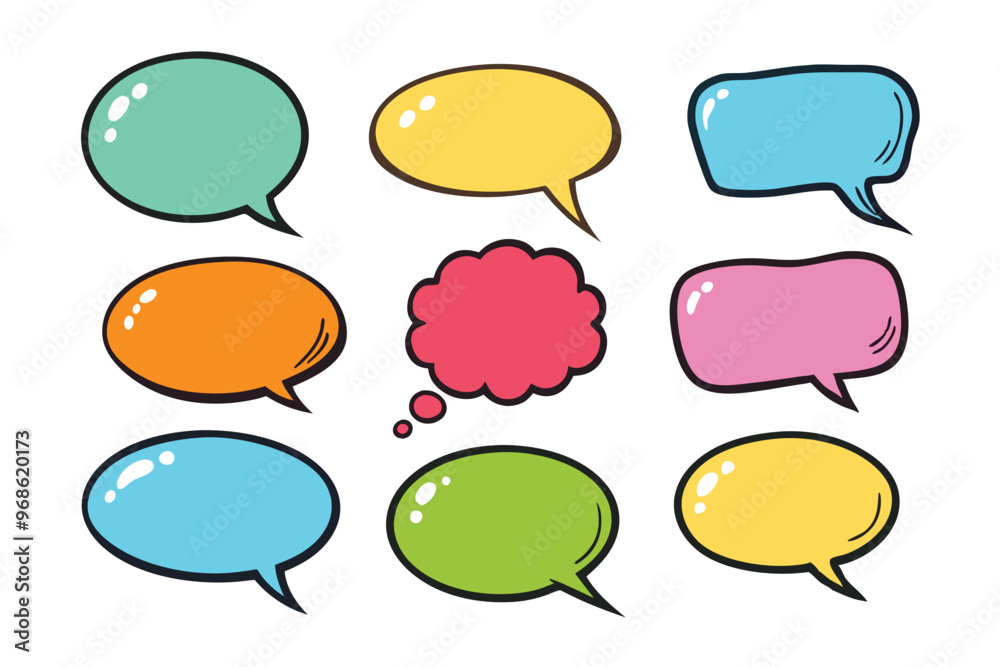 set of hand drawn Speech bubble vector illustration set of hand drawn Speech bubble vector illustration