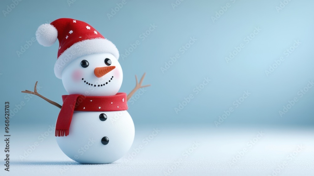 3D-rendered snowman sign, isolated on a clean background, with festive winter details and vibrant colors.