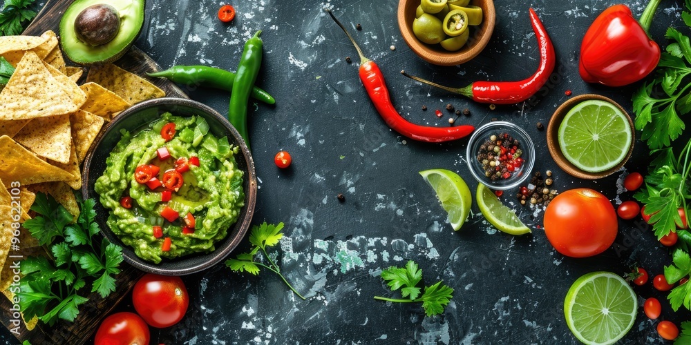 Plant-Based Homemade Dip with Chips, Seasonings, and Spices Plant-Based Homemade Dip with Chips, Seasonings, and Spices