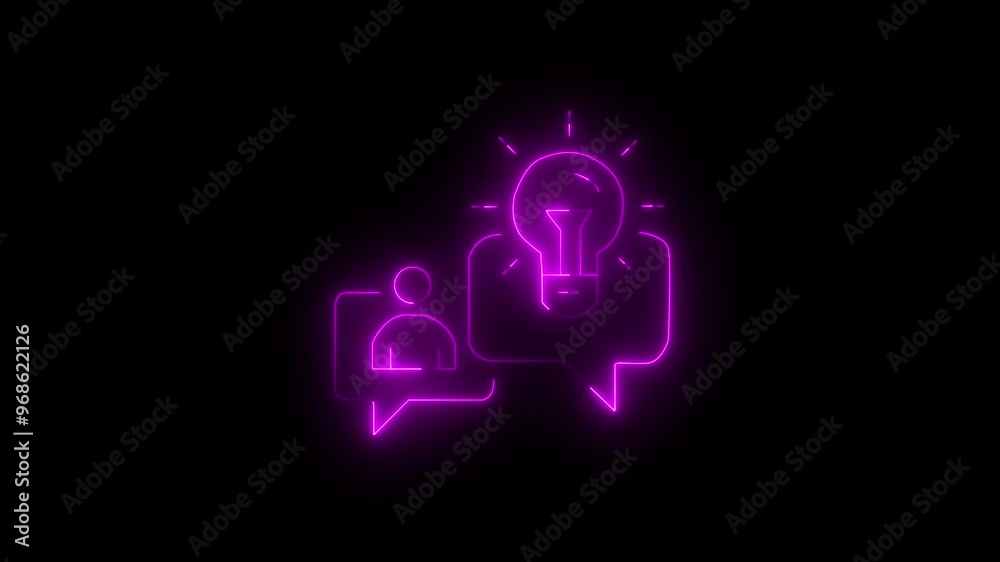 Message icon animation with men and creative bulb. Manifestation of human intelligence. Simple and creative business idea concept. new idea Message icon animation with men and creative bulb. Manifestation of human intelligence. Simple and creative business idea concept. new idea