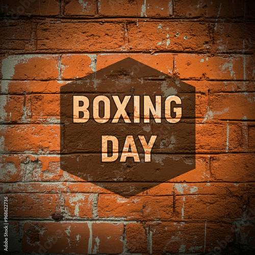Bold "Boxing Day" sign spra...