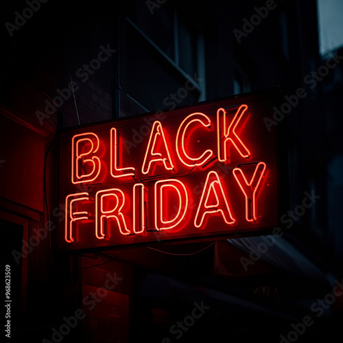 Black Friday red neon sign ...