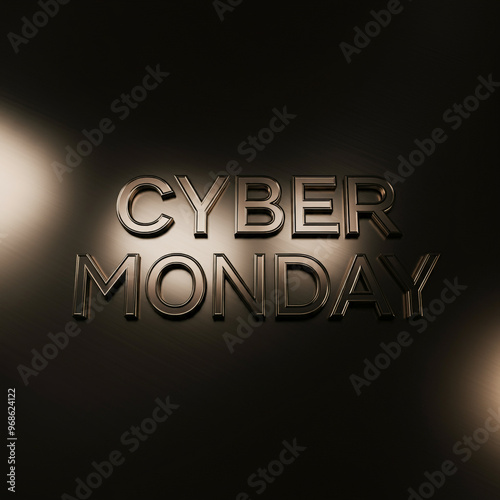 Cyber Monday text embossed ...