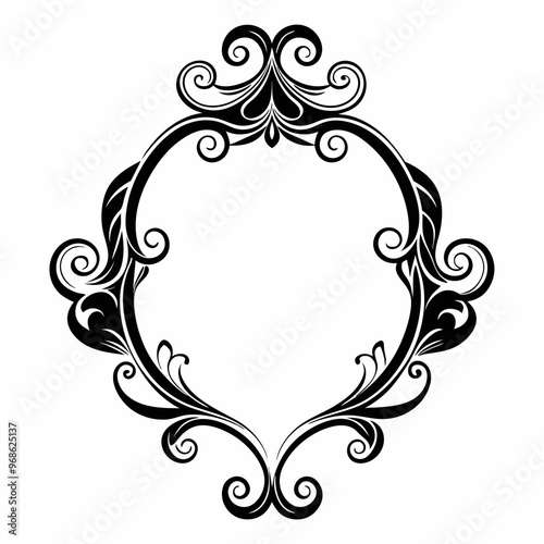 Elegant Ornate Vintage Frame with Intricate Swirls and Floral Design