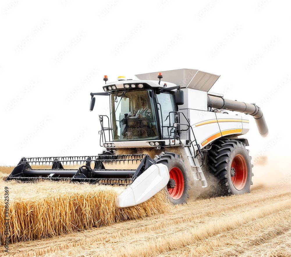 Fototapeta premium Combine Harvester Isolated