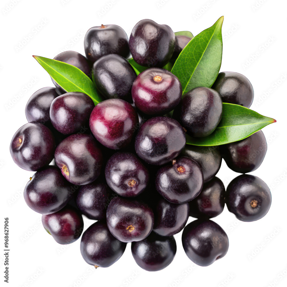 Pile of jamun top view isolated on transparent background Pile of jamun top view isolated on transparent background