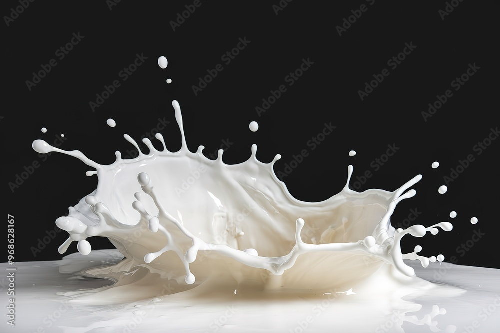 A photo of a dynamic splash of a white liquid A photo of a dynamic splash of a white liquid