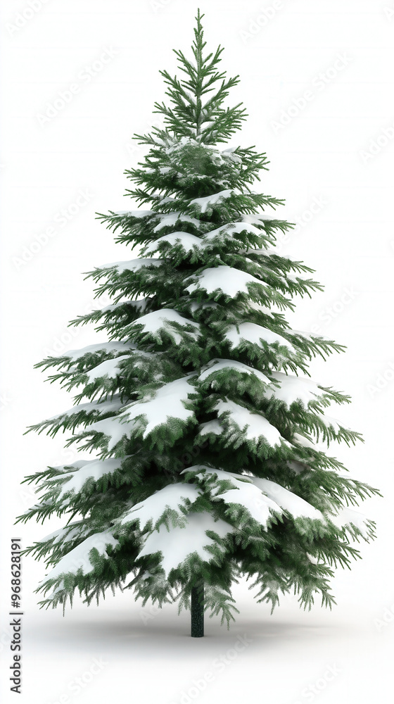 Obraz premium Tall Christmas Tree Isolated