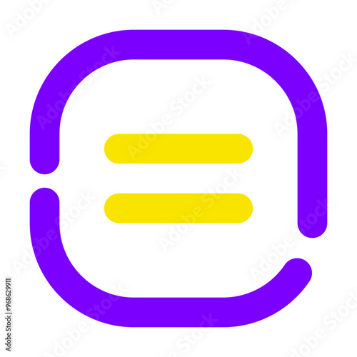 Equal Icon Broke Line Two-Tone Style