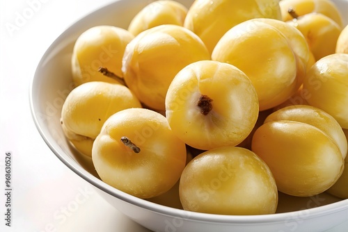 A delectable image of fresh, juicy yellow plums