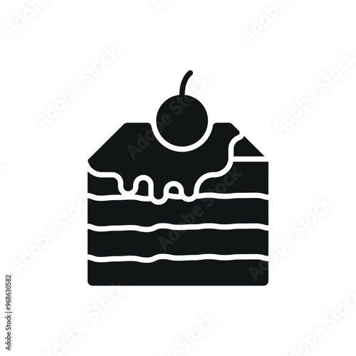 Tiramisu food beverage icon vector basic design simple and modern