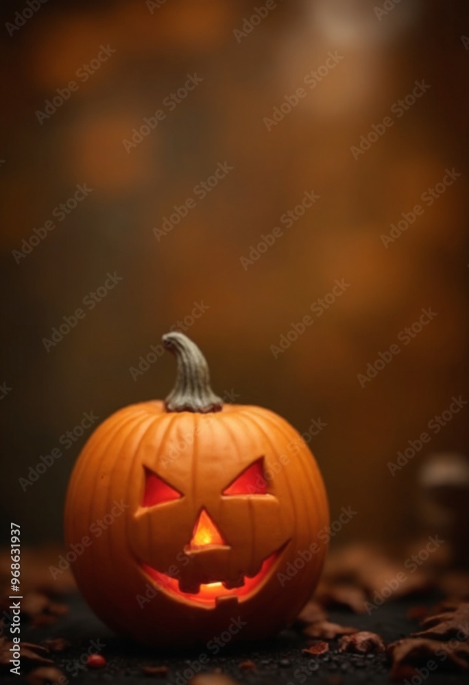 Happy halloween with pumpkin on bokeh background with copy space Happy halloween with pumpkin on bokeh background with copy space