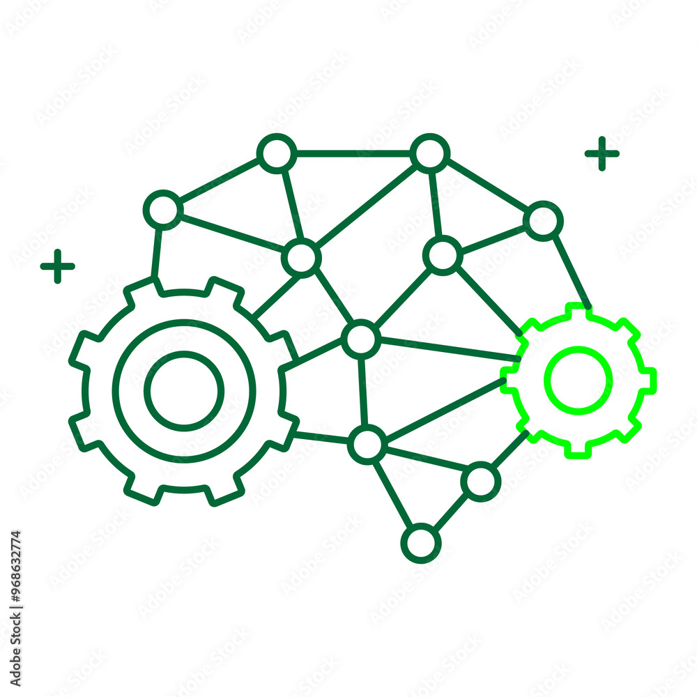 AI Technology and Machine Learning Vector Icon Design, artificial intelligence, deep learning, neural networks, data analysis, AI systems