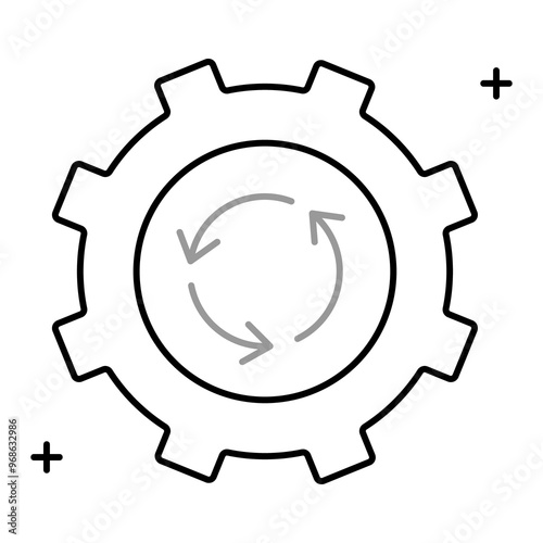 Disassembly and Reverse Engineering Vector Icon Design, technology, engineering icons, code breakdown, tech systems, product innovation