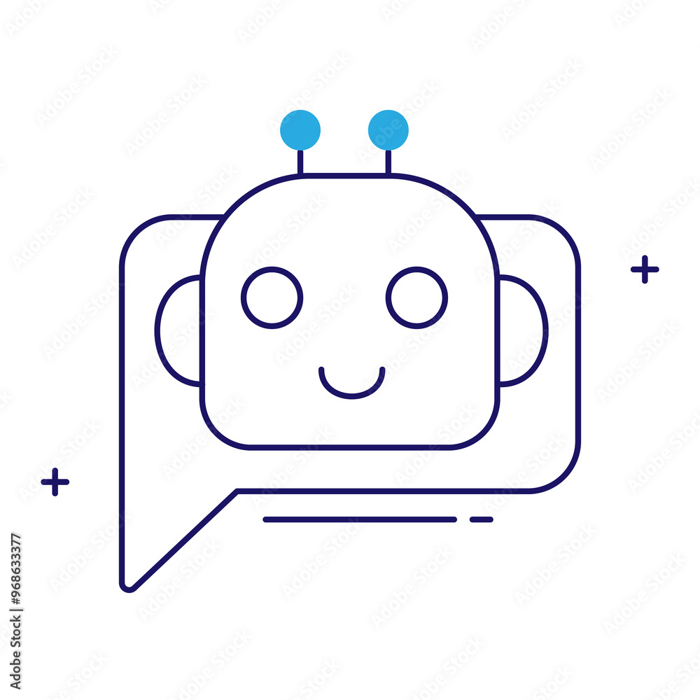 Customer Support Chat Bot Icon Design, AI assistant, virtual assistant, automated responses, chatbot technology Customer Support Chat Bot Icon Design, AI assistant, virtual assistant, automated responses, chatbot technology