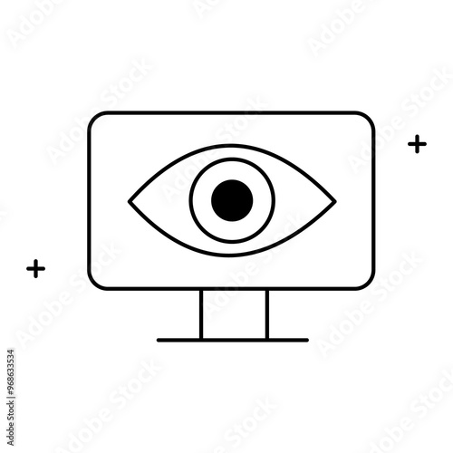 Vision Technology and Computer Vision Vector Icon Design, AI vision, machine learning, image recognition, artificial intelligence