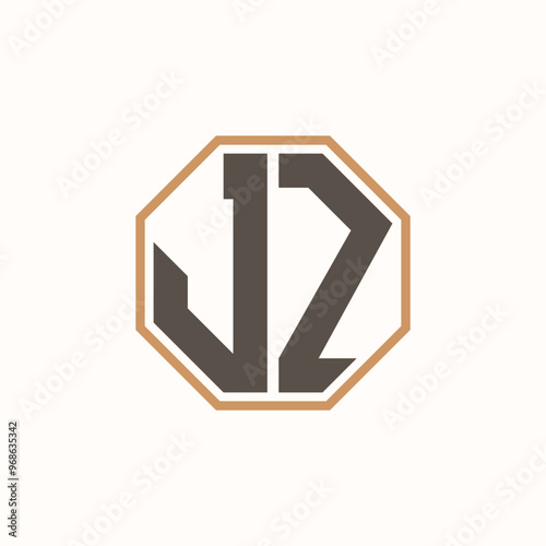 Modern Letter JZ Logo for Corporate Business Brand Identity. Creative JZ Logo Design. photo