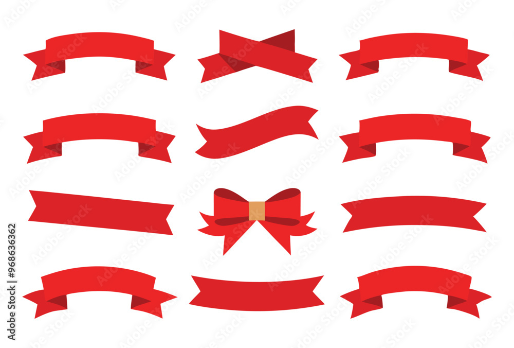 Christmas themed ribbon banners vector Design Collection Christmas themed ribbon banners vector Design Collection