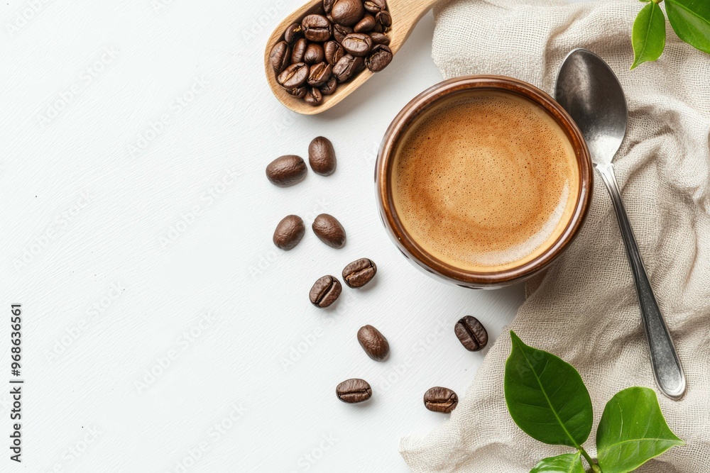 A Photo coffee with isolated white background A Photo coffee with isolated white background
