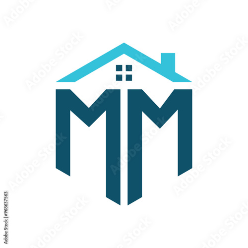 MM House Logo Design Template. Letter MM Logo for Real Estate, Construction or any House Related Business
