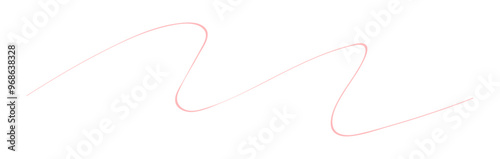 ゆるやかにウェーブする細い線 - ピンク色のシンプルでおしゃれな装飾のデザインパーツ素材