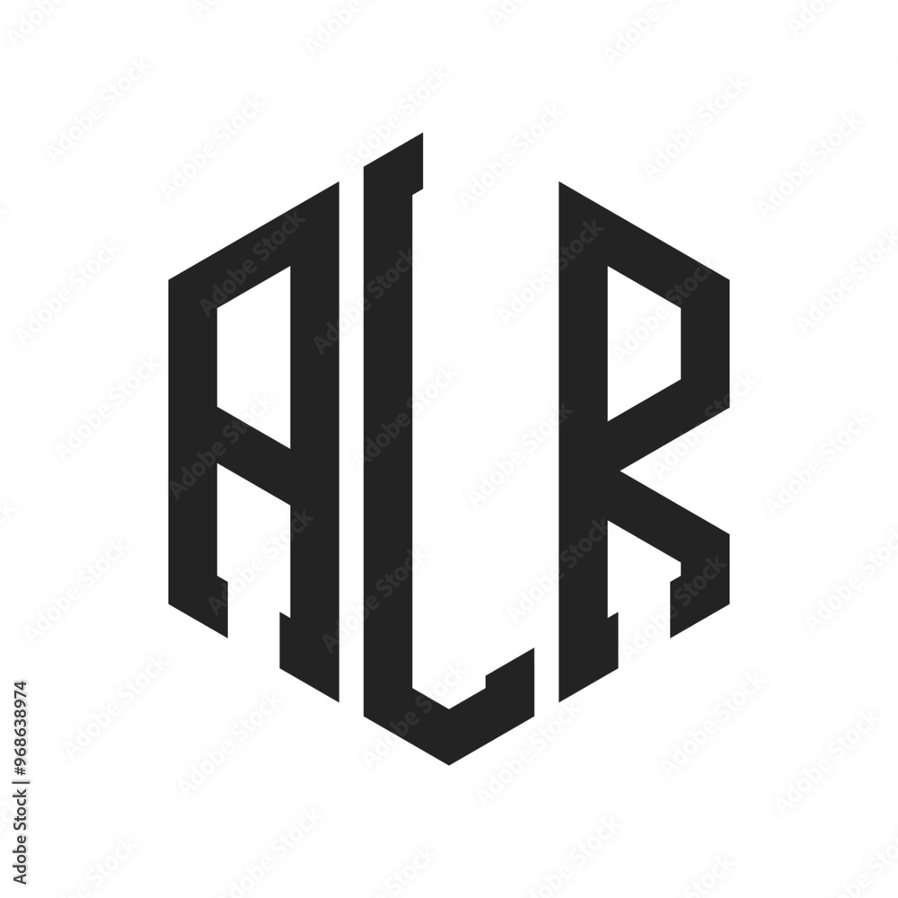ALR Logo Design. Initial Letter ALR Monogram Logo using Hexagon shape ALR Logo Design. Initial Letter ALR Monogram Logo using Hexagon shape