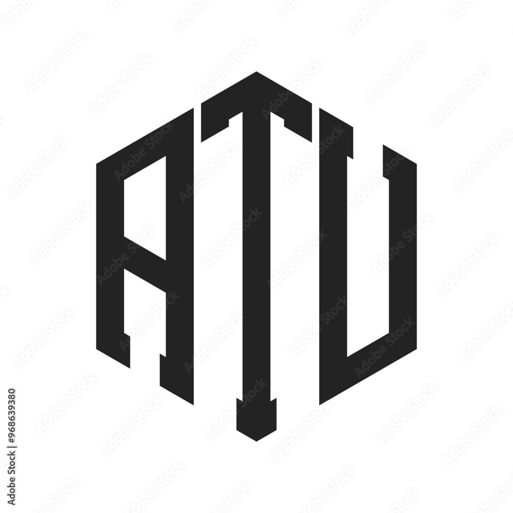 ATU Logo Design. Initial Letter ATU Monogram Logo using Hexagon shape ATU Logo Design. Initial Letter ATU Monogram Logo using Hexagon shape