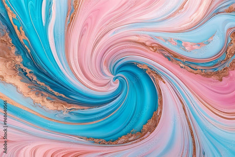 Abstract Swirling Pattern in Pink, Blue, and Gold Abstract Swirling Pattern in Pink, Blue, and Gold